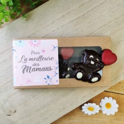 Oursons "Pour la meilleure des mamans" au chocolat noir x3
