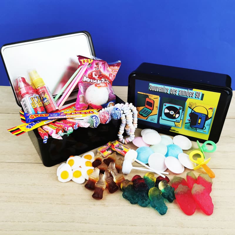 Boîte à bonbons nostalgique mystère des années 90 Cadeau de fête d