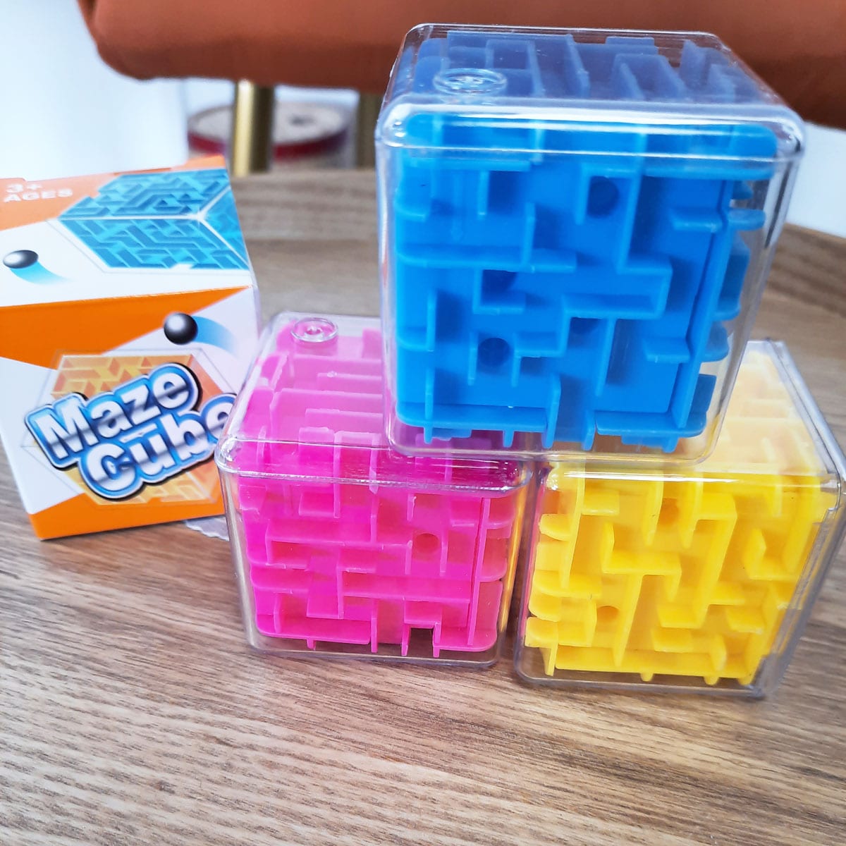 Cube labyrinthe 3D 8cm/3,15 pouces, Puzzle boule roulante à Six faces, jeu  labyrinthe, entraînement