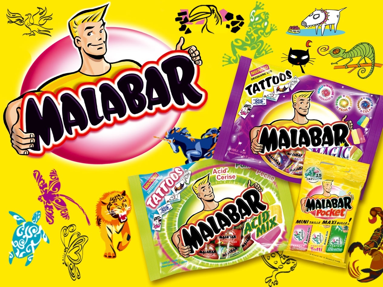 Sac Malabar chewing-gum vintage - article promotionnel années 90