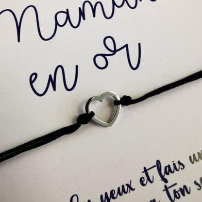 Bracelet à souhait coeur « Maman en or »