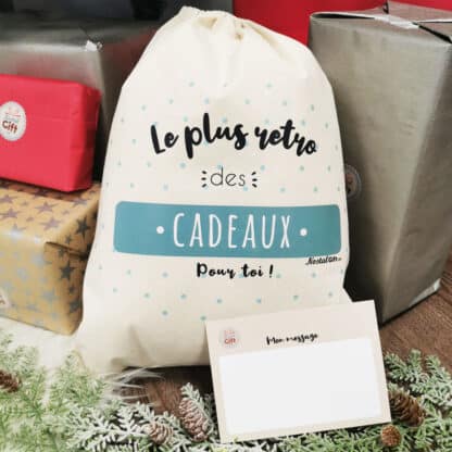 Petit sac cadeau réutilisable (21 x 14 cm) - Le plus rétro des cadeaux pour toi !