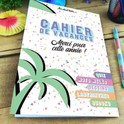 Idée cadeau ATSEM, nounou - Cahier de vacances rétro - Merci pour cette année