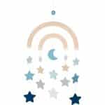 Goki - Mobile étoile lune en bois bleu