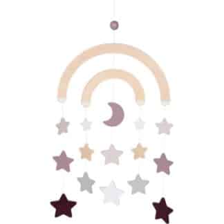 Goki - Mobile étoile lune en bois rose