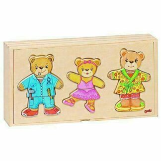 Goki - Puzzle en bois à habiller famille ourse