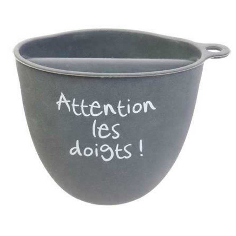 Manique en silicone - Attention les doigts, Gris