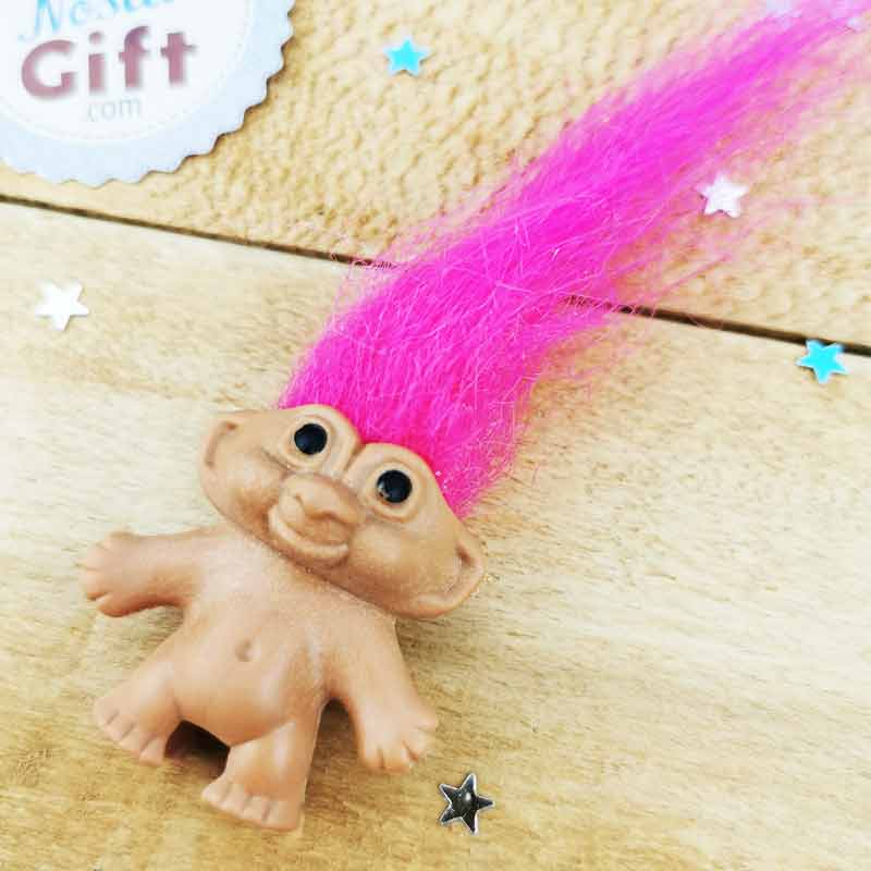 Troll vintage - figurine / Embout de crayon ou stylo