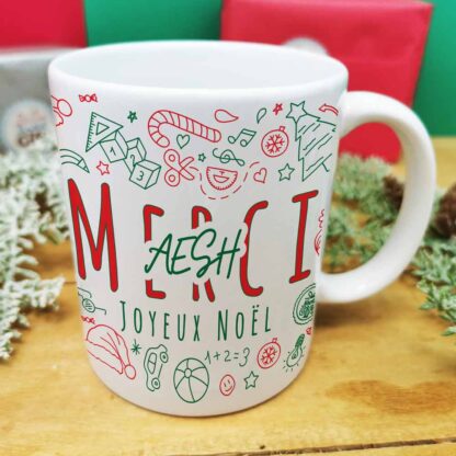 Mug - Merci AESH - Joyeux Noël (Collection noël)