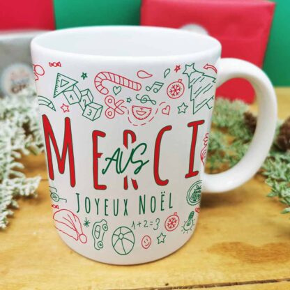 Mug - Merci AVS - Joyeux Noël  (Collection noël)