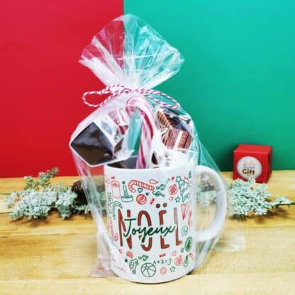 Mug "Joyeux Noël" et ses chocolats rétro