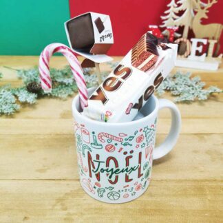 Mug "Joyeux Noël" et ses chocolats rétro