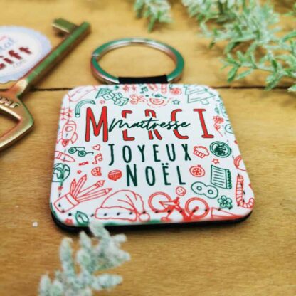 Porte clé "Merci Maîtresse - Joyeux Noël " (collection noël)