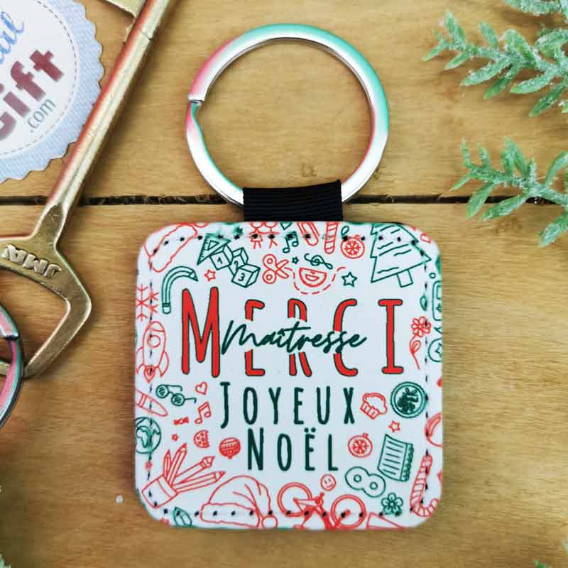 Porte clé " Merci Maîtresse - Joyeux Noël " (collection noël)