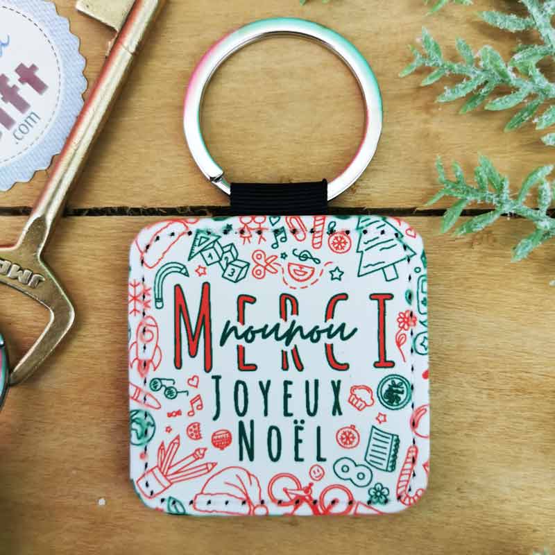 Porte-clés "Merci Nounou" - Cadeau Original, Fabrication Française, Métal, Dimensions 8,5x3,5x0,6 Cm
