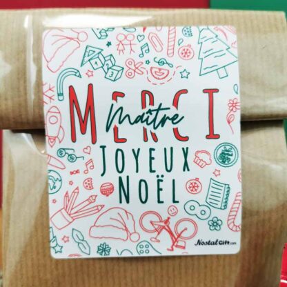 Sachet Bonbon des années 70 - " Merci Maître - Joyeux Noël "
