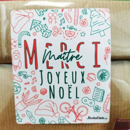 Sachet Bonbons des années 80 : "Merci Maître - Joyeux Noël" - (Collection Noël)