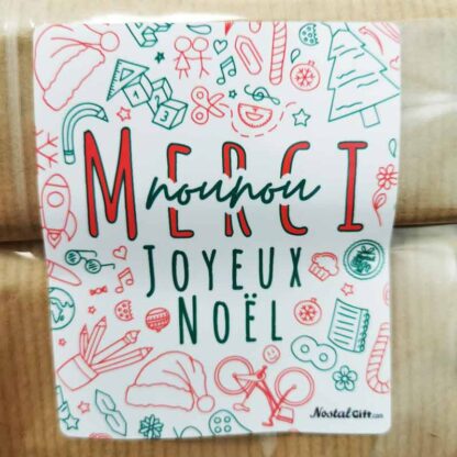 Sachet Bonbon des années 90 - Merci Nounou - Joyeux Noël