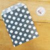 Sachet de bonbon rétro vide - Gris à pois blanc x1