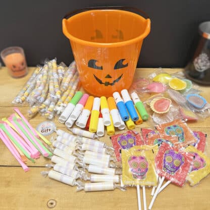 Seau Citrouille Halloween Avec Poignée - Pot à Bonbons Portable Pour Chasse Aux Friandises, Décoration Fête (11 Cm)