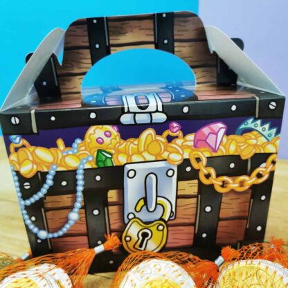 Box anniversaire enfant - Coffre pirate - Remplie de pièce pirate en chocolat (10 filets)