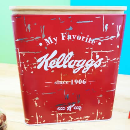 Coffret bonbon ancien - Boîte en métal Corn Flakes de Kellogg's rouge