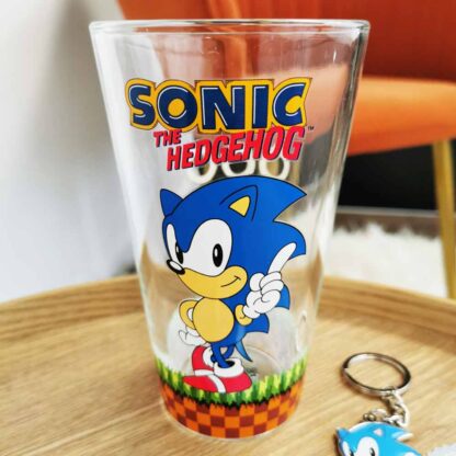 Sonic - Set 3 pièces - Verre, Sous-verre et Porte-clé