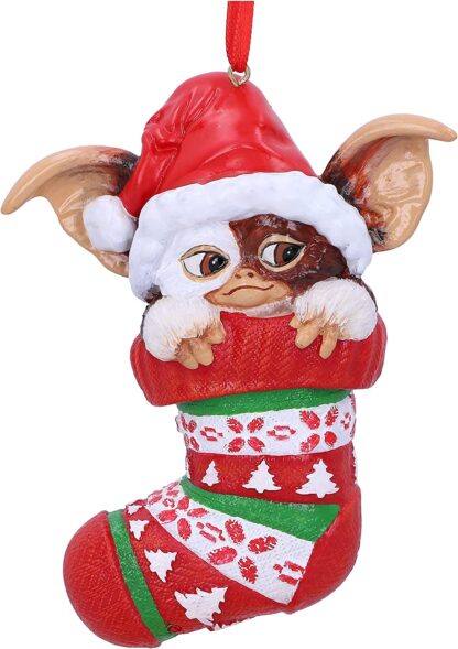 Gremlins - Décoration de sapin de Noël à suspendre - Gremlins dans sa chaussette de noël (12cm)