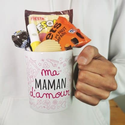 MUG "ma Maman d'amour " bonbons rétro 70 - Cadeau Maman