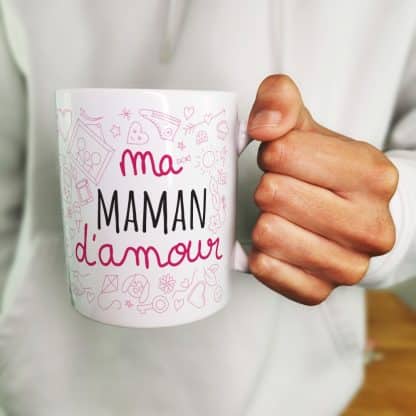 MUG "ma Maman d'amour " bonbons rétro 90 - Cadeau Maman