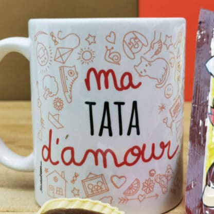 MUG "ma Tata d'amour " bonbons rétro 70 - Cadeau Tata