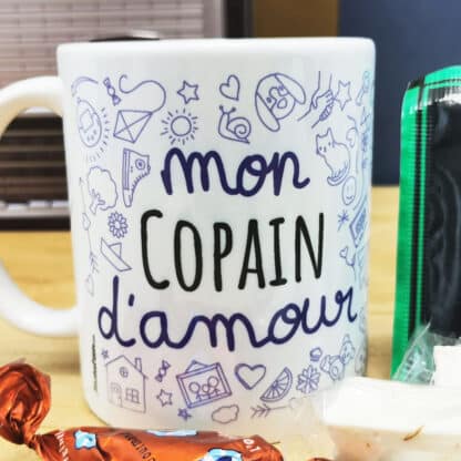 MUG "mon Copain d'amour " bonbons rétro 60 - Cadeau Copain