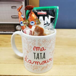 MUG "ma Tata d'amour " bonbons rétro 60 - Cadeau Tata