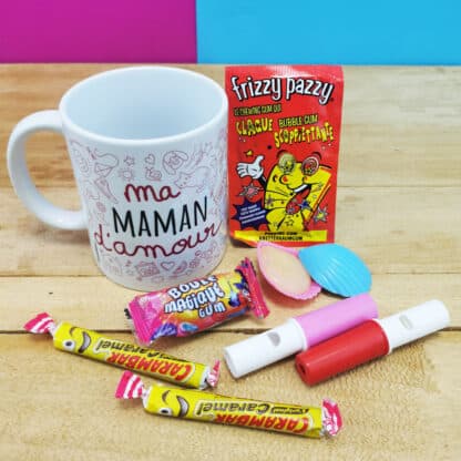 MUG "ma Maman d'amour " bonbons rétro 80 - Cadeau Maman