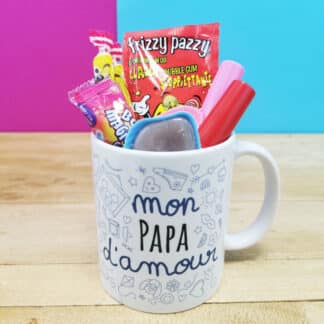 MUG "mon Papa d'amour " bonbons rétro 80 - Cadeau Papa