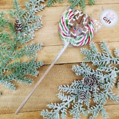 Sucette foraine de noël - motif renne  - Arôme Tutti Frutti