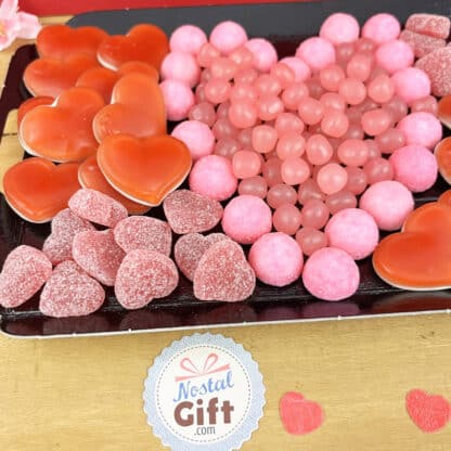 Plateau de bonbons sucré à partager - Saint valentin coeur