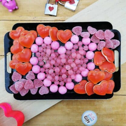 Plateau de bonbons sucré à partager - Saint valentin coeur