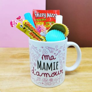 MUG "ma Mamie d'amour " bonbons rétro 80 - Cadeau Mamie