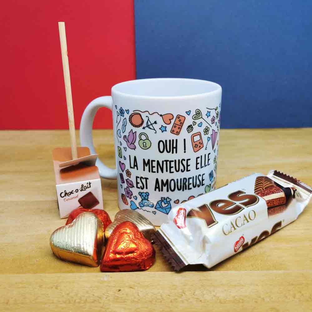 Mug Tu es l'homme idéal et ses chocolats - Saint valentin