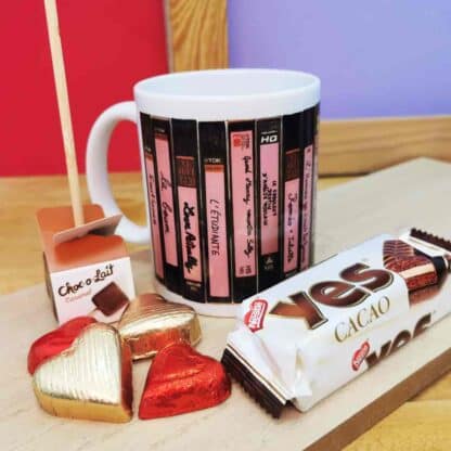 Mug films d'amour des années 80/90 et ses chocolats - Saint Valentin