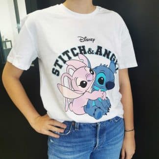 Stitch - T-shirt manches courtes - Adulte Blanc (Taille XS)