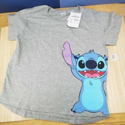 Stitch - T-shirt manches courtes - Adulte Gris (Taille S)