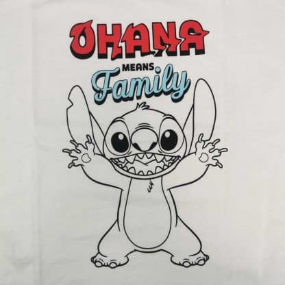 Stitch - T-shirt Adulte - Blanc - "Ohnana Means Family" (Taille XS)