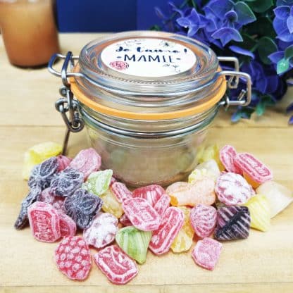 Bocal LE PARFAIT - "Je t'aime mamie" et ses bonbons rétro "Made in France" - 100g