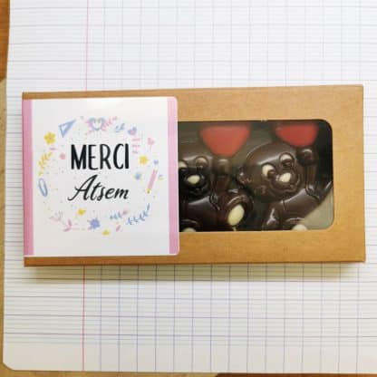 Oursons "Merci ATSEM" au chocolat noir x3