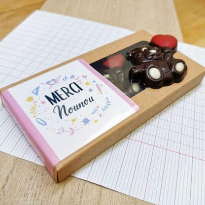 Oursons "Merci Nounou" au chocolat noir x3