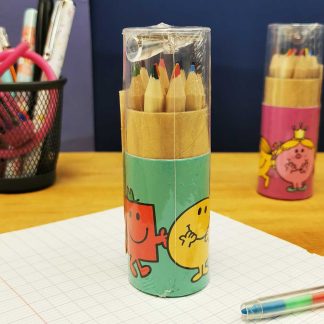 Monsieur Madame - 12 mini crayons de couleur et taille crayon