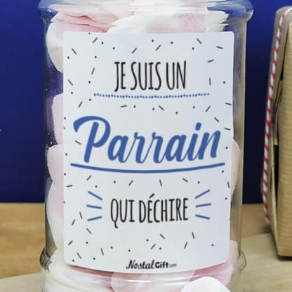 MUG "Je suis un parrain qui déchire" bonbons rétro 90 - Cadeau Parrain