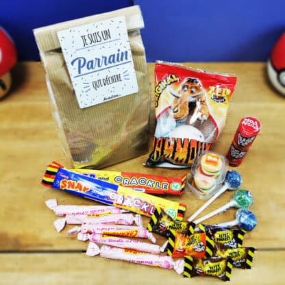 Sachet Bonbon des années 90  "Je suis un parrain qui déchire" - Cadeau Parrain – Image 3